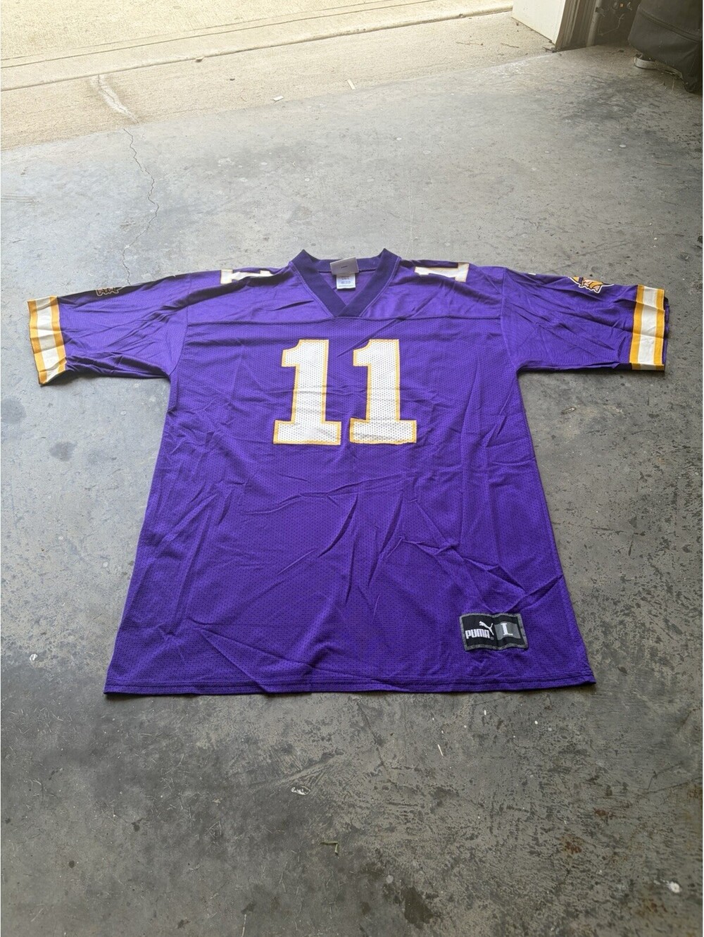 Vintage Puma Daunte Culpepper 11 Minnesota Vikings Purple NFL Jersey Size Large